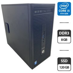Компьютер HP EliteDesk 700 G1 Tower / Intel Core i5-4590 (4 ядра по 3.0 - 3.7 GHz) / 8 GB DDR3 / 120 GB SSD / Intel HD Graphics 4600 / DVD-ROM