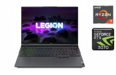 Игровой ноутбук Lenovo Legion 5 Pro 16ACH6H / 16" (2560x1600) IPS / AMD Ryzen 7 5800H (8 (16) ядер по 3.2 - 4.4 GHz) / 32 GB DDR4 / 512 GB SSD / nVidia GeForce RTX 3070, 8 GB GDDR6, 256-bit / WebCam / Windows 10
