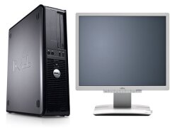 Dell Optiplex 755 SFF / Intel Core 2 Quad Q6600 (4 ядра по 2.4GHz) / 6GB RAM / 250GB HDD / Radeon HD 7570 1GB GDDR5 + монитор Fujitsu B19-6 / 19' / 1280x1024