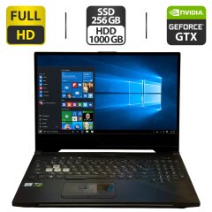 Игровой ноутбук Asus ROG Strix Scar II GL504GS / 15.6" (1920x1080) IPS / Intel Core i7-8750H (6 (12) ядер по 2.2 - 4.1 GHz) / 32 GB DDR4 / 256 GB SSD + 1000 GB HDD / nVidia GeForce GTX 1070, 8 GB GDDR5, 256-bit / WebCam / Windows 10 + Оригинальная коробка