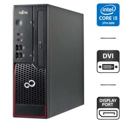 Компьютер Fujitsu Esprimo C710 SFF / Intel Core i5-2400 (4 ядра по 3.1 - 3.4 GHz) / 4 GB DDR3 / 250 GB HDD / Intel HD Graphics 2000 / DVD-ROM / DVI