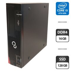 Комп'ютер Fujitsu Esprimo D956 E90 SFF / Intel Core i5-6400 (4 ядра по 2.7 - 3.3 GHz) / 16 GB DDR4 / 256 GB SSD / Intel HD Graphics 530 / DVI