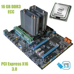 Материнская плата E5-3.2S1 / socket LGA2011 с процессором Intel Xeon E5-2670 / 8(16) ядер по 2.6-3.3GHz / 20Mb cache и 16GB DDR3 ECC ОЗУ