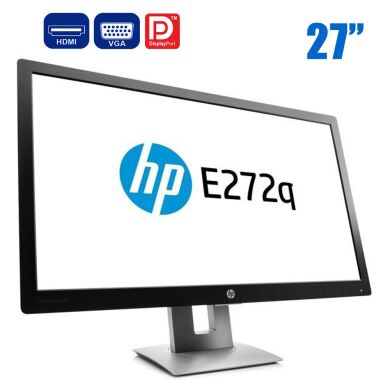 Монитор HP EliteDisplay E272q / 27" (2560x1440) IPS / HDMI, VGA, DisplayPort / VESA 100x100 Монитор HP EliteDisplay E272q / 27" (2560x1440) IPS / HDMI, VGA, DisplayPort / VESA 100x100