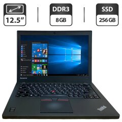 Нетбук Б-клас Lenovo ThinkPad X250 / 12.5" (1366x768) TN / Intel Core i5-5300U (2 (4) ядра по 2.3 - 2.9 GHz) / 8 GB DDR3 / 256 GB SSD / Intel HD Graphics 5500 / WebCam / VGA