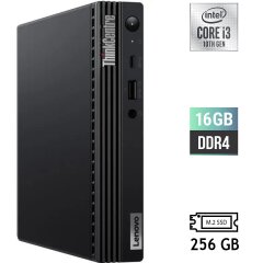 Неттоп Lenovo ThinkCentre M70q USFF / Intel Core i3-10100T (4 (8) ядра по 3.0 - 3.8 GHz) / 16 GB DDR4 / 256 GB SSD M.2 / Intel UHD Graphics 630 / USB 3.2 / Блок живлення в комплекті
