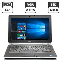 Ноутбук Б-класс Dell Latitude E6420 / 14" (1366x768) TN / Intel Core i5-2520M (2 (4) ядра по 2.5 - 3.2 GHz) / 4 GB DDR3 / 120 GB SSD / Intel HD Graphics 3000 / WebCam / DVD-ROM / VGA / Windows 10 Pro / АКБ NEW