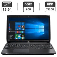 Ноутбук Б-клас Fujitsu LifeBook AH544 / 15.6'' (1366x768) TN / Intel Core i5-4200M (2 (4) ядра по 2.5 - 3.1 GHz) / 8 GB DDR3 / 750 GB HDD / nVidia GeForce GT 720M, 2 GB GDDR3, 64-bit / WebCam / DVD-ROM / VGA / Windows 10 Pro