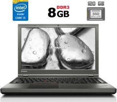Ноутбук Б-клас Lenovo ThinkPad T540p / 15.6" (1366x768) TN / Intel Core i5-4300M (2 (4) ядра по 2.6 - 3.3 GHz) / 8 GB DDR3 / 120 GB SSD / Intel HD Graphics 4600 / WebCam / DVD-RW / USB 3.0 / miniDP / Windows 10 ліцензія