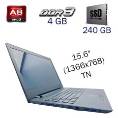 Ноутбук Lenovo IdeaPad 110-15ACL / 15.6" (1366x768) TN / AMD A8-7410 (4 ядра по 2.2 - 2.5 GHz) / 4 GB DDR3 / 240 GB SSD / AMD Radeon R5 Graphics / WebCam