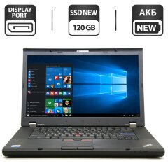 Ноутбук Lenovo ThinkPad T510 / 15.6" (1600x900) TN / Intel Core i5-540M (2 (4) ядра по 2.53 - 3.07 GHz) / 4 GB DDR3 / 120 GB SSD NEW / nVidia NVS 3100M, 512 MB GDDR3, 64-bit / WebCam / DVD-ROM / АКБ NEW / Windows 10 Pro