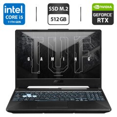 Новый игровой ноутбук Asus TUF Gaming F15 FX506HC-HN023 / 15.6" (1920x1080) IPS / Intel Core i5-11400H (6 (12) ядер по 4.5 GHz) / 8 GB DDR4 / 512 GB SSD M.2 / nVidia GeForce RTX 3050, 4 GB GDDR6, 128-bit / WebCam / HDMI