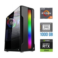 Новый игровой ПК Tower / AMD Ryzen 5 5500 (6 (12) ядер по 3.6 - 4.2 GHz) / 32 GB DDR4 / 1000 GB SSD / nVidia GeForce RTX 3060, 12 GB GDDR6, 192-bit