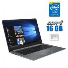 Ультрабук Б-класс Asus VivoBook F510UA / 15.6" (1920x1080) IPS / Intel Core i5-8250U (4 (8) ядра по 1.6 - 3.4 GHz) / 16 GB DDR4 / 256 GB SSD / Intel UHD Graphics 620 / WebCam