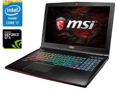 Игровой ноутбук Б-класс MSI GE62 Apache Pro / 15.6" (1920x1080) IPS / Intel Core i7-6700HQ (4 (8) ядра по 2.6 - 3.5 GHz) / 32 GB DDR4 / 512 GB SSD / nVidia GeForce GTX 960M, 2 GB GDDR5, 128-bit / WebCam / Win 10 Home