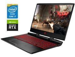 Игровой ноутбук HP Omen 15-dc1079wm / 15.6" (1920x1080) IPS / Intel Core i7-9750H (6 (12) ядра по 2.6 - 4.5 GHz) / 16 GB DDR4 / 512 GB SSD / nVidia GeForce RTX 2070 Max-Q, 8 GB GDDR6, 256-bit / WebCam