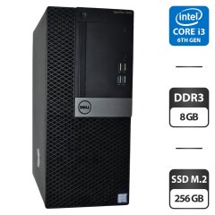 Комп'ютер Dell OptiPlex 5040 Tower / Intel Core i3-6100 (2 (4) ядра по 3.7 GHz) / 8 GB DDR3 / 256 GB SSD M.2 / Intel HD Graphics 530