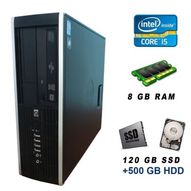 HP Compaq Elite 8300 SFF / Intel Core i5-3470 (4 ядра по 3.2 - 3.6 GHz) / 8 GB DDR3 / 120 GB SSD new + 500 GB HDD / USB 3.0 / DVD-RW