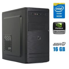 Игровой ПК Crown CMC-4200 Tower NEW / Intel Xeon E3-1231 v3 (4 (8) ядра по 3.4 - 3.8 GHz) (аналог i7-4770) / 16 GB DDR3 / 128 GB SSD NVMe NEW + 500 GB HDD / nVidia Quadro K5000, 4 GB GDDR5, 256-bit / 400W