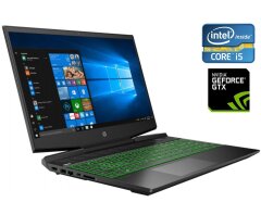 Игровой ноутбук Б-класс HP Pavilion Gaming 15-dk0056wm / 15.6" (1920x1080) IPS / Intel Core i5-9300H (4 (8) ядра по 2.4 - 4.1 GHz) / 16 GB DDR4 / 480 GB SSD / nVidia GeForce GTX 1650, 4 GB GDDR5, 128-bit / WebCam / Win 10 Home