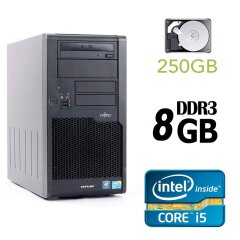 Fujitsu Esprimo P9900 Tower / Intel Core i5-650 (2 (4) ядра по 3.2 - 3.46 GHz) / 8 GB DDR3 / 250 GB HDD