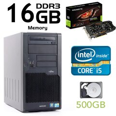 Fujitsu P9900 / Intel Core i5-760 4 ядра по 2.8-3.3GHz / 16GB DDR3 / 500GB HDD / nVidia GeForce GTX 1050 Ti 4GB GDDR5 / 500W NEW