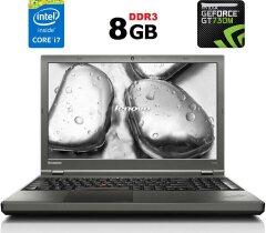 Ігровий ноутбук Lenovo ThinkPad T540p / 15.6" (2880x1620) IPS / Intel Core i7-4700MQ (4 (8) ядра по 2.4 - 3.4 GHz) / 8 GB DDR3 / 500 GB HDD / nVidia GeForce GT 730M, 1 GB DDR3, 64-bit / WebCam / MiniDP