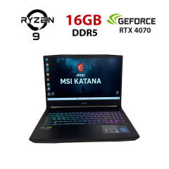 Игровой ноутбук MSI Katana A15 AI B8VG / 15.6" (1920x1080) IPS / AMD Ryzen 9 8945HS (8 (16) ядер по 4.0 &ndash; 5.2 GHz) / 16 GB DDR5 / 1000 GB SSD / nVidia GeForce RTX 4070, 8 GB GDDR6, 128-bit / WebCam