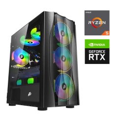 Игровой ПК 1stPlayer X3-M-4F1 Black Tower / AMD Ryzen 5 8400F (6 (12) ядер по 4.2 - 4.7 GHz) / 16 GB DDR5 / 480 GB SSD M.2 / nVidia GeForce RTX 4060 Ti Super, 8 GB GDDR6, 128-bit