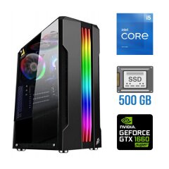 Ігровий ПК Tower / Intel Core i5-11400F (6 (12) ядер по 2.6 - 4.4 GHz) / 16 GB DDR4 / 500 GB SSD / nVidia GeForce GTX 1660 Super, 6 GB GDDR6, 192-bit