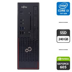 Компьютер Fujitsu Esprimo C710 SFF / Intel Core i7-3770 (4 (8) ядра по 3.4 - 3.9 GHz) / 8 GB DDR3 / 240 GB SSD / nVidia GeForce 605, 512 MB DDR3, 64-bit / DVD-ROM / DVI