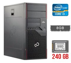 Комп'ютер Fujitsu Esprimo P710 E90+ Tower / Intel Core i3-3220 (2 (4) ядра по 3.3 GHz) / 8 GB DDR3 / 240 GB SSD / Intel HD Graphics 2500 / 280W / DVI / DisplayPort