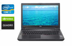 Мобільна робоча станція Б-клас Fujitsu Celsius H780 / 15.6" (1920x1080) IPS / Intel Core i7-8750H (6 (12) ядер по 2.2 - 4.1 GHz) / 32 GB DDR4 / 512 GB SSD / nVidia Quadro P600, 4 GB GDDR5, 128-bit / WebCam / 4G / HDMI / Windows 10
