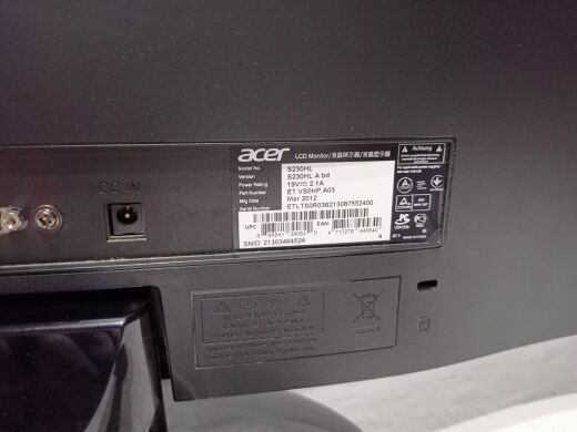 Монитор Acer S230HL B bd / 23" (1920x1080) TN / VGA, DVI 