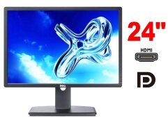 Монитор Dell U2413f / 24" (1920x1200) IPS / 1x DVI, 1x HDMI, 2x DisplayPort, 1x miniDP, 4x USB 3.0, 1x USB Type-B, 1x Audio, 1x Card Reader