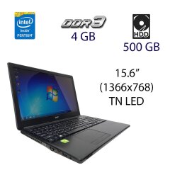 Ноутбук Acer Asspire E1-530G / 15.6" (1366x768) TN LED / Intel Pentium 2117U (2 ядра по 1.8 GHz) / 4 GB DDR3 / 500 GB HDD / nVidia GeForce GT 720M, 2 GB DDR3, 64-bit / WebCam