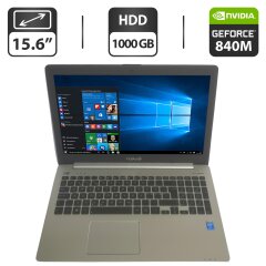 Ноутбук Asus VivoBook R553 / 15.6" (1366x768) TN / Intel Core i5-4210U (2 (4) ядра по 1.7 - 2.7 GHz) / 8 GB DDR3 / 1000 GB HDD / nVidia GeForce 840M, 2 GB GDDR3, 64-bit / WebCam / HDMI / DVD-ROM / Windows 10 Home