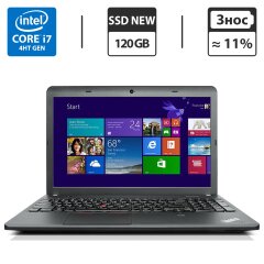 Ноутбук Б-клас Lenovo ThinkPad E540 / 15.6" (1366x768) TN / Intel Core i7-4702MQ (4 (8) ядра по 2.2 - 3.2 GHz) / 8 GB DDR3 / 120 GB SSD NEW / Intel HD Graphics 4600 / WebCam / DVD-ROM