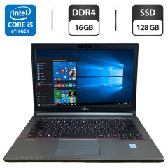 Ноутбук Fujitsu LifeBook E746 / 14" (1366x768) TN / Intel Core i5-6200U (2 (4) ядра по 2.3 - 2.8 GHz) / 16 GB DDR4 / 128 GB SSD / Intel HD Graphics 520 / WebCam / VGA