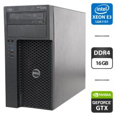 Робоча станція Dell Precision T3620 Tower / Intel Xeon E3-1270 v5 (аналог Intel Core і7-6700) (4 (8) ядра по 3.6 - 4.0 GHz) / 16 GB DDR4 / 256 GB SSD / nVidia GeForce GTX 960, 4 GB GDDR5, 128-bit / DVD-ROM / 685W