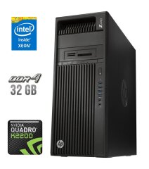 Рабочая станция HP Workstation Z440 Tower / Intel Xeon E5-2680 v3 (12 (24) ядер по 2.5 - 3.3 GHz) / 32 GB DDR4 ECC / no HDD / nVidia Quadro K2200, 4 GB GDDR5, 128-bit / 700W / DVD-RW / DVI / DisplayPort