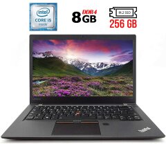 Ультрабук Б-клас Lenovo ThinkPad T470s / 14" (1920x1080) IPS / Intel Core i5-6300U (2 (4) ядра 2.4 - 3.0 GHz) / 8 GB DDR4 / 256 GB SSD M.2 / Intel HD Graphics 520 / WebCam / HDMI / Дві батареї