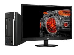 Комплект ПК Б-класс: Acer Veriton X2632G SFF / Intel Core i5-4570S (4 ядра по 2.9 - 3.6 GHz) / 8 GB DDR3 / 320 GB HDD / Intel HD Graphics 4600 / DVD-RW + Монитор AOC M2470SWDA / 24" (1920x1080) IPS / 1x DVI, 1x VGA / VESA 100x100