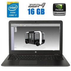 Мобильная рабочая станция HP Zbook 15 G4 / 15.6" (1920x1080) IPS / Intel Core i7-7700HQ (4 (8) ядра по 2.8 - 3.8 GHz) / 16 GB DDR4 / 480 GB SSD / nVidia Quadro M1200, 4 GB GDDR5, 128-bit / WebCam / HDMI