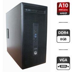 Комп'ютер HP EliteDesk 705 G3 Tower / AMD Pro A10-8770 (4 ядра по 3.5 &ndash; 3.8 GHz) / 8 GB DDR4 / 500 GB HDD / AMD Radeon R7 Graphics / DVD-ROM