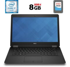 Ультрабук Б-клас Dell Latitude E7470 / 14" (2560x1440) IPS Touch / Intel Core i7-6600U (2 (4) ядра по 2.6 - 3.4 GHz) / 8 GB DDR4 / 256 GB SSD / Intel HD Graphics 520 / WebCam / HDMI / Windows 10 ліцензія