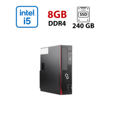 Неттоп Fujitsu Esprimo D556 D556/2/E90 + SFF / Intel Core i5-6400 (4 ядра по 2.7 - 3.3 GHz) / 8 GB DDR4 / 240 GB SSD / Intel HD Graphics 630