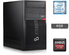 Ігровий ПК Fujitsu Tower / Intel Core i5-6400 (4 ядра по 2.7 - 3.3 GHz) / 8 GB DDR4 / 250 GB SSD / AMD Radeon RX 470, 4 GB GDDR5, 256-bit