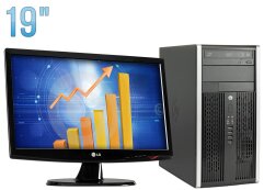 Комплект ПК: HP Compaq 6000 Pro Tower / Intel Pentium E5400 (2 ядра по 2.7 GHz) / 4 GB DDR3 / 250 GB HDD / Intel GMA 4500 / DVD-RW + Монитор LG Flatron W1943SS-PF / 19" (1366x768) TN / VGA + Клавиатура, мышка и кабели
