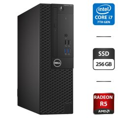 Компьютер Dell OptiPlex 3050 SFF / Intel Core i7-7700 (4 (8) ядра по 3.6 - 4.2 GHz) / 16 GB DDR4 / 256 GB SSD / AMD Radeon R5 430, 2 GB GDDR5, 64-bit / DVD-ROM